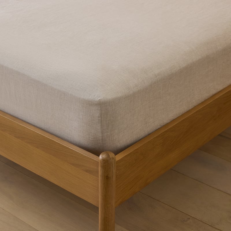 Vintage Washed Linen Linen & Onyx Flat Piped Sheet Separates