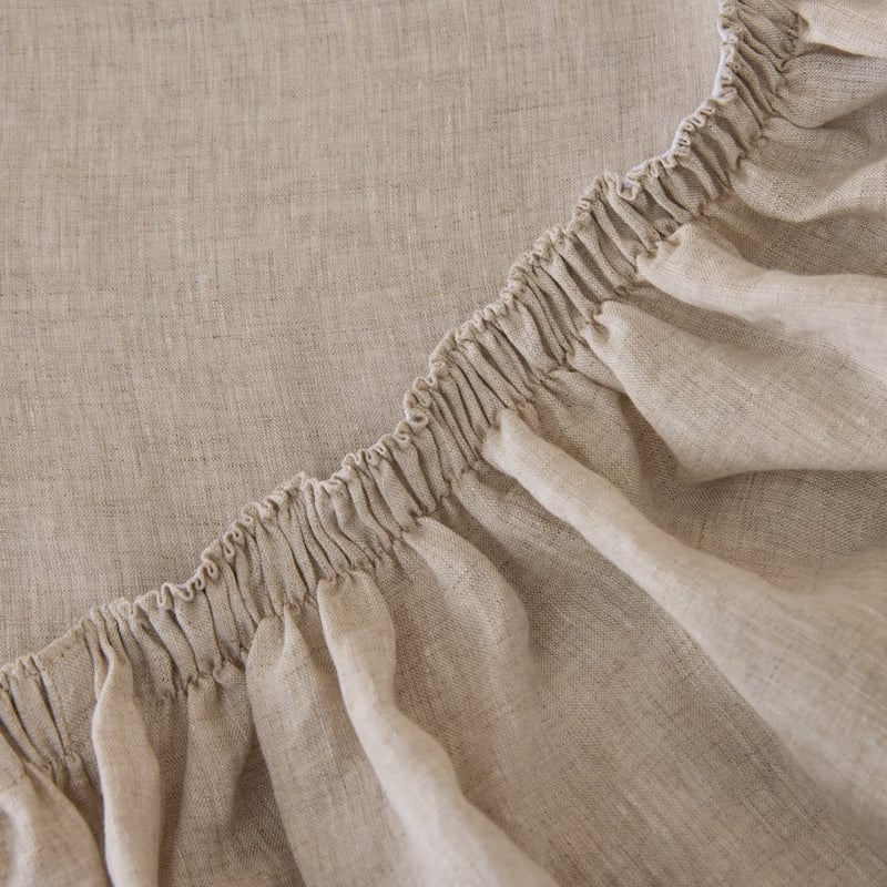 Vintage Washed Linen Linen & Onyx Flat Piped Sheet Separates