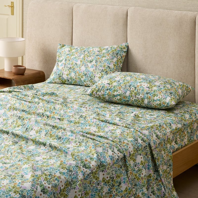 Nurture Fields Green Printed Sheet Set
