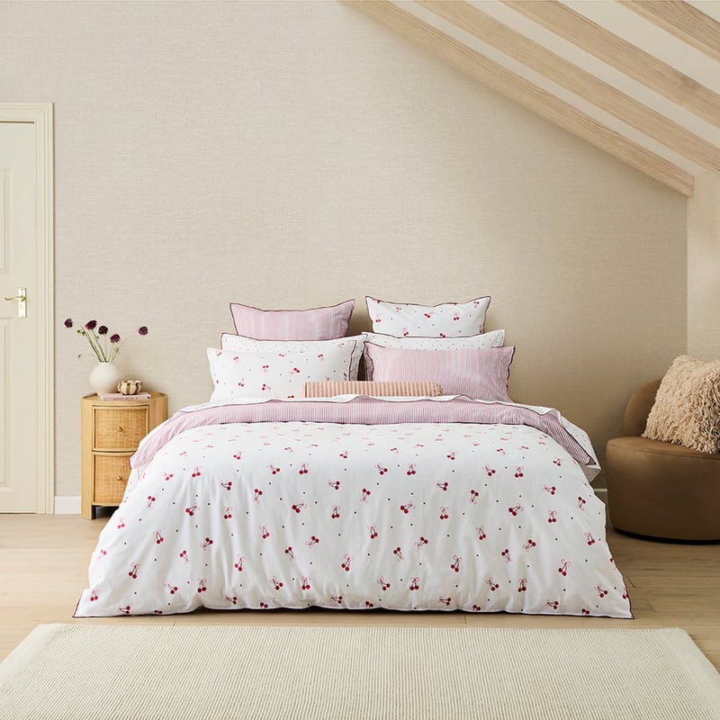 Ma Cherie Printed White Quilt Cover Set + Separates