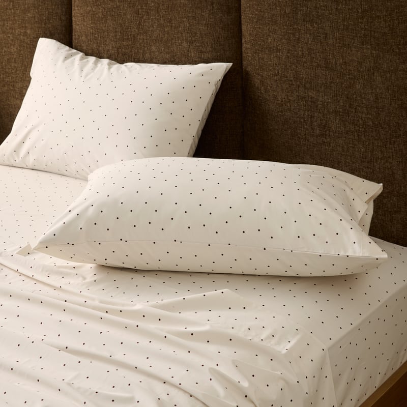 Polka Dots Coconut & Chocolate Printed Sheet Set