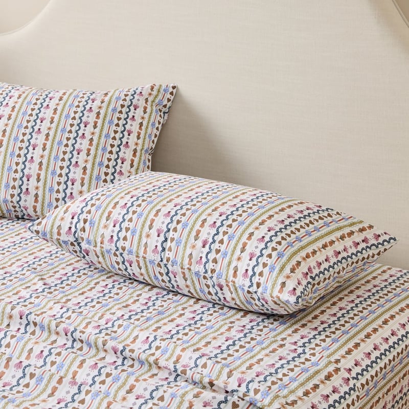 Fleur Harris All My Hearts White Printed Sheet Set