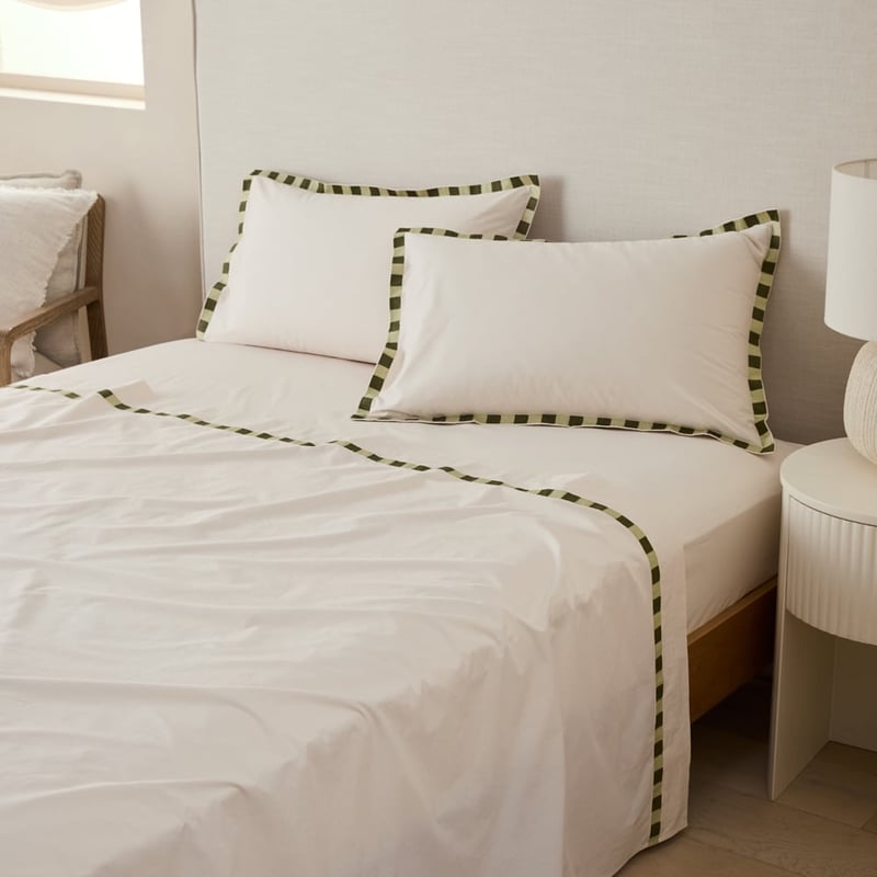 Adara Natural Embroidered Sheet Set