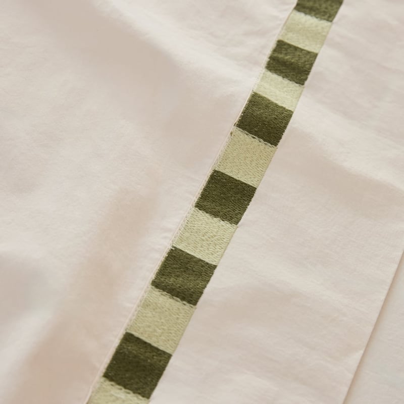 Adara Natural Embroidered Sheet Set