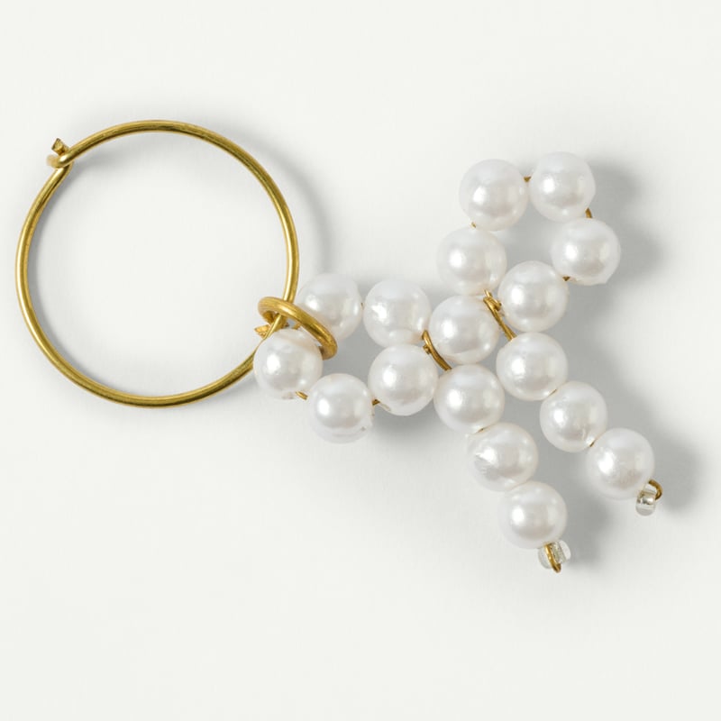 Pearl Bow Pink Wine Charms Set of 4