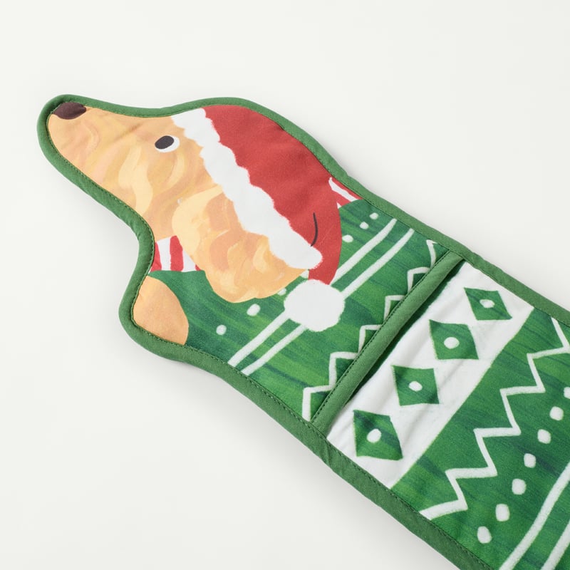 Christmas Dog Green Oven Mitt