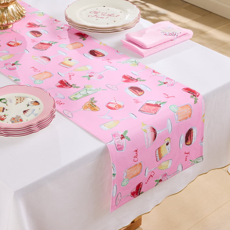 Festive Fun Pink Table Runner