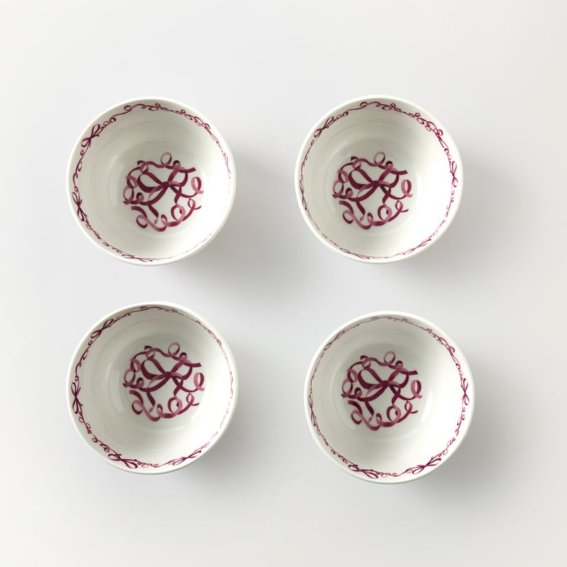 Bow & Bright Pink Cereal Bowl Pack of 4