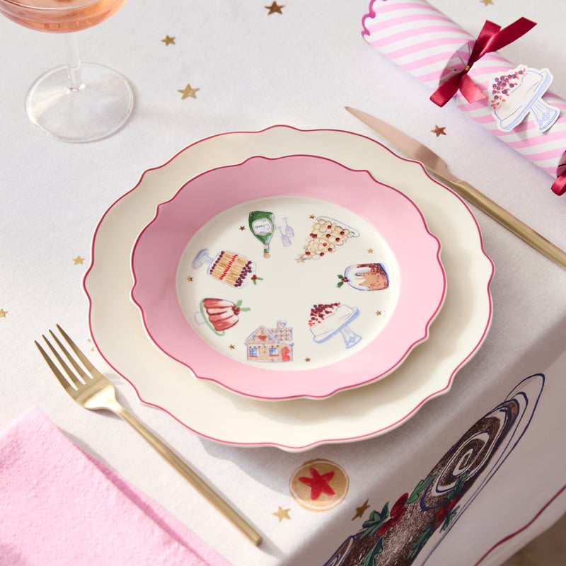 Festive Fun Pink Side Plate Pack of 4