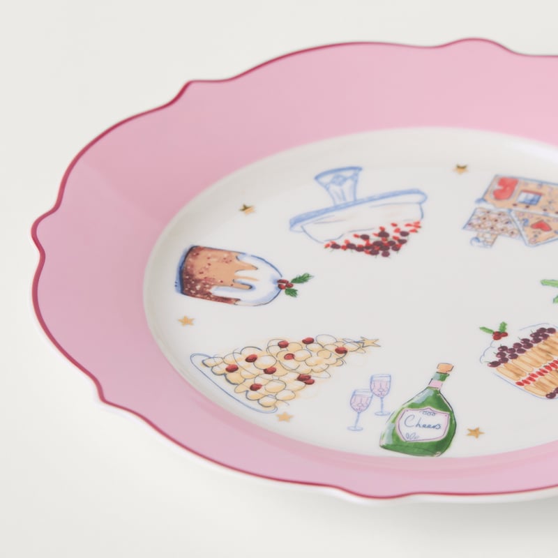 Festive Fun Pink Side Plate Pack of 4