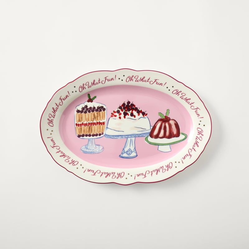 Festive Fun Pink Oval Platter