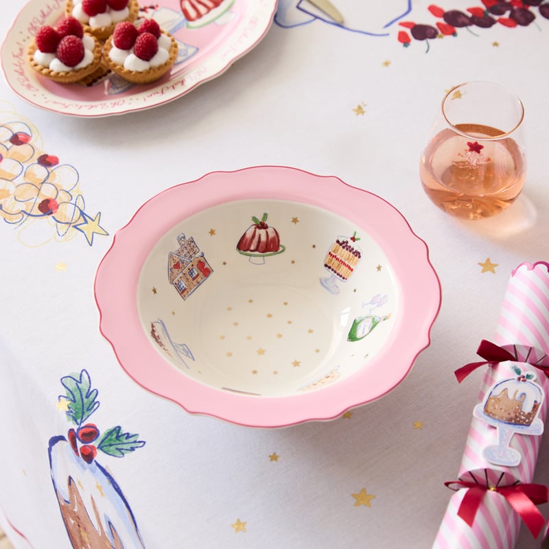 Festive Fun Pink Serving Bowl