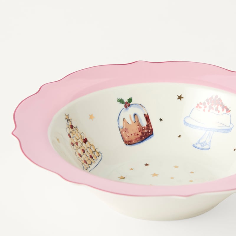 Festive Fun Pink Serving Bowl