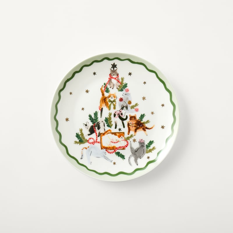 Merry Catmas Green Side Plate