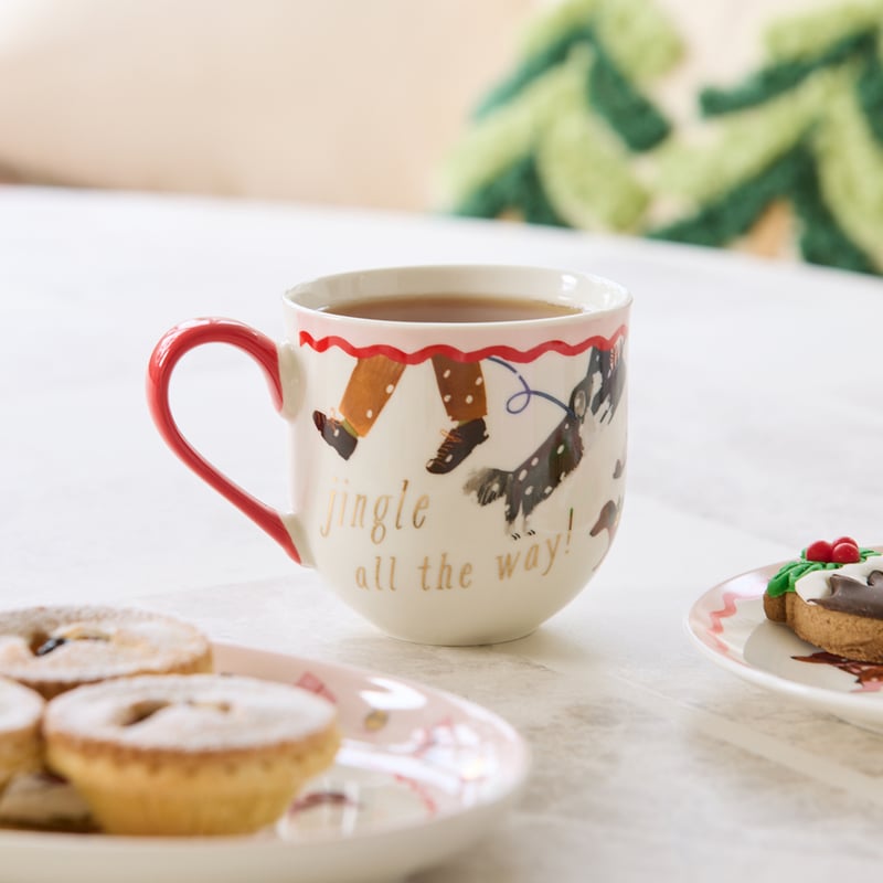 Christmas Dogs Red Mug