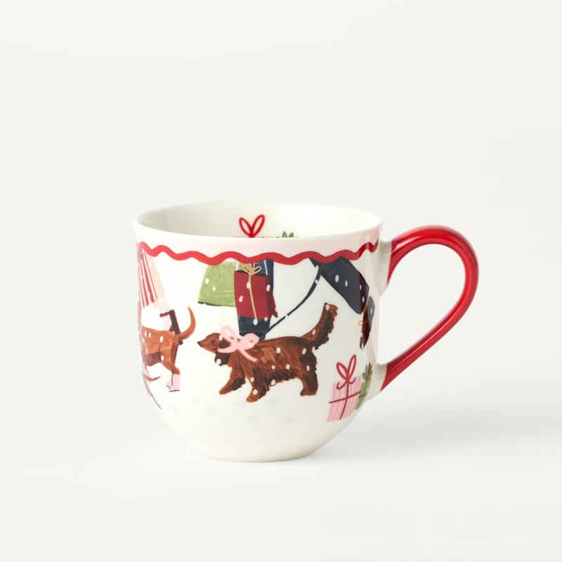 Christmas Dogs Red Mug