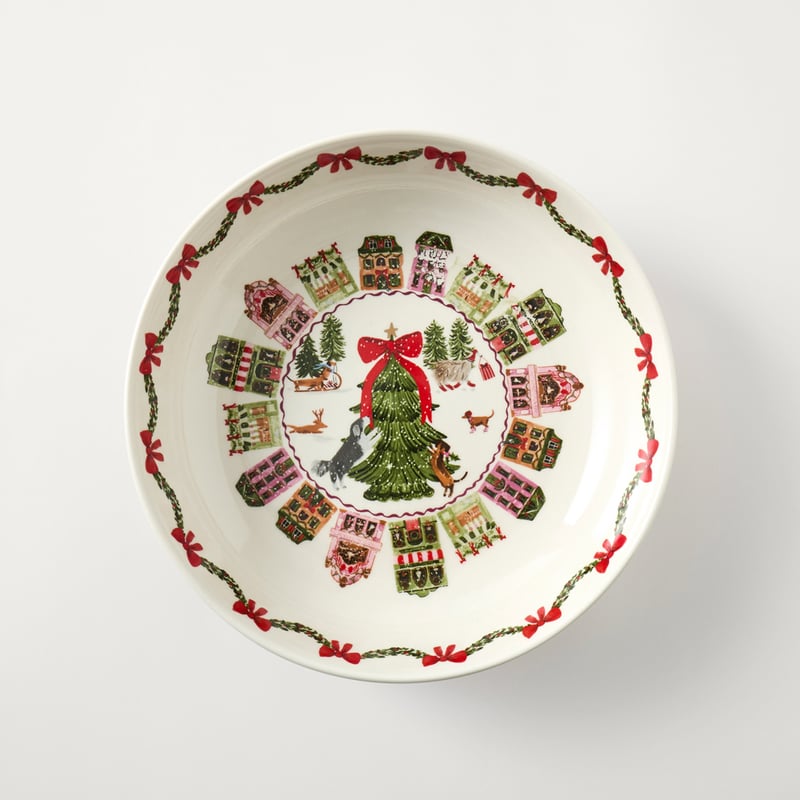 Christmas Village Red Serving Bowl