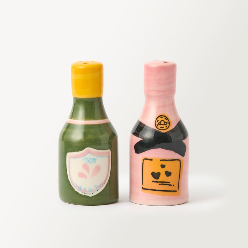 Champagne Pink Salt and Pepper Shakers