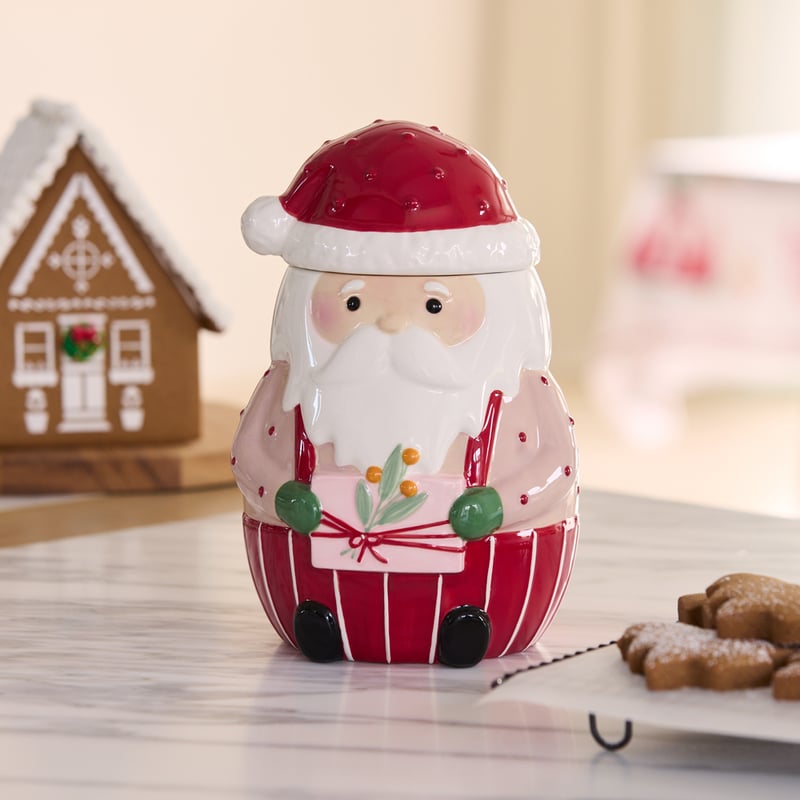Santa Red Cookie Jar