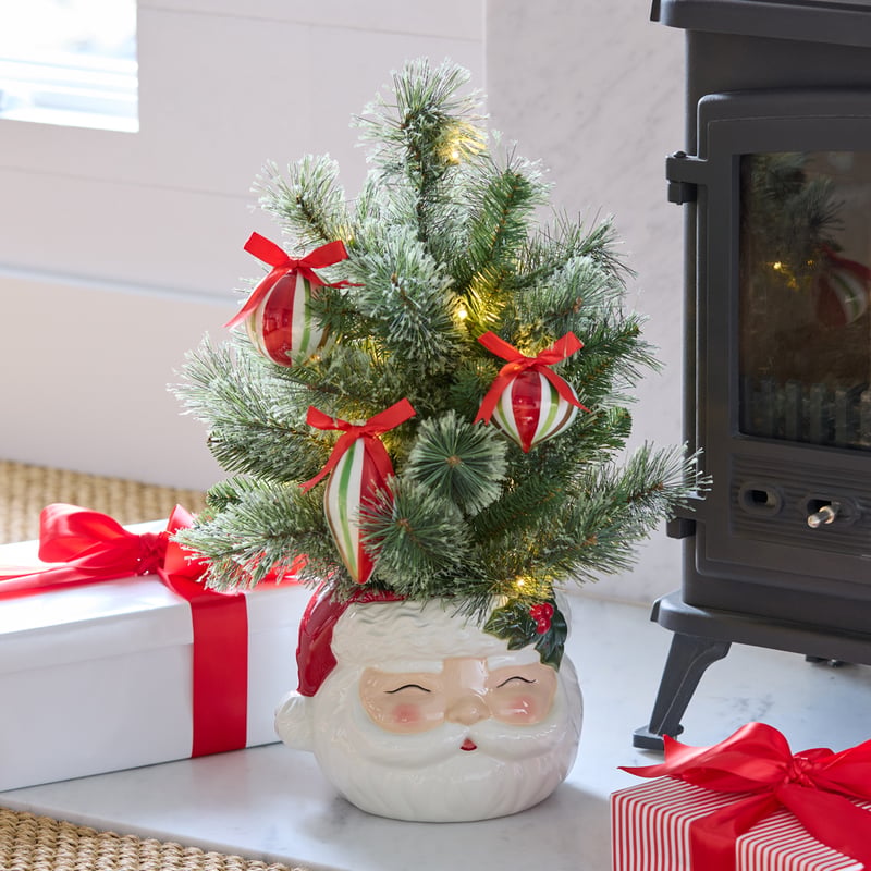 Potted Pine Green Cashmere LED Christmas Tree