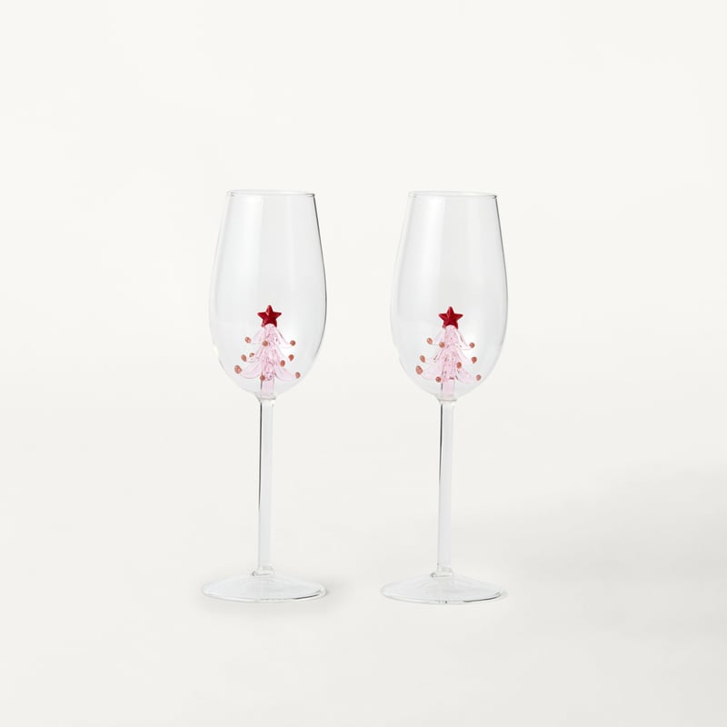 Pink Tree Flute Glass Pack of 2