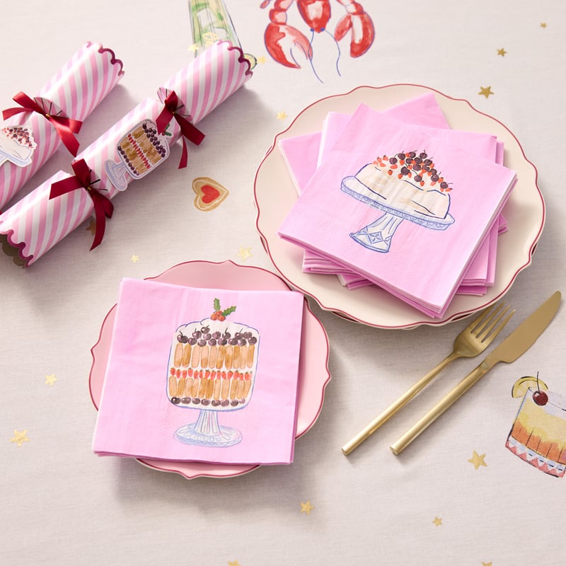 Festive Fun Pink Paper Napkins Pack of 40