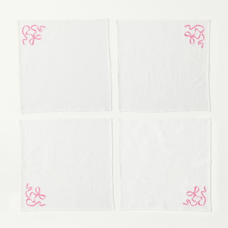 Ribbons Pink Napkins Pack of 4