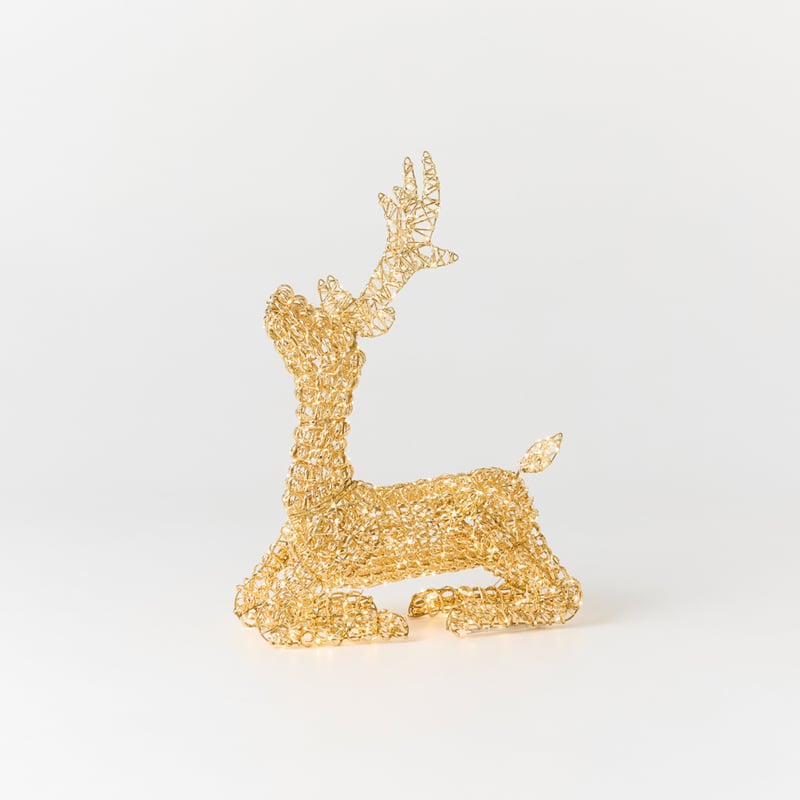 Sparkling Gold Small Reindeer Sculpture