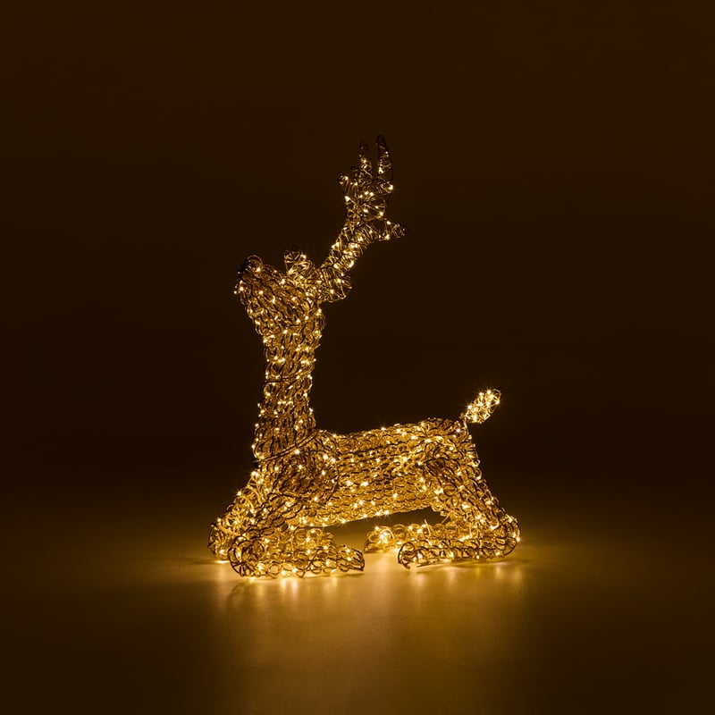 Sparkling Gold Small Reindeer Sculpture