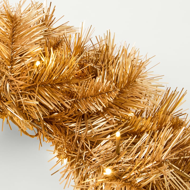Gilded Pine Gold LED Wreath