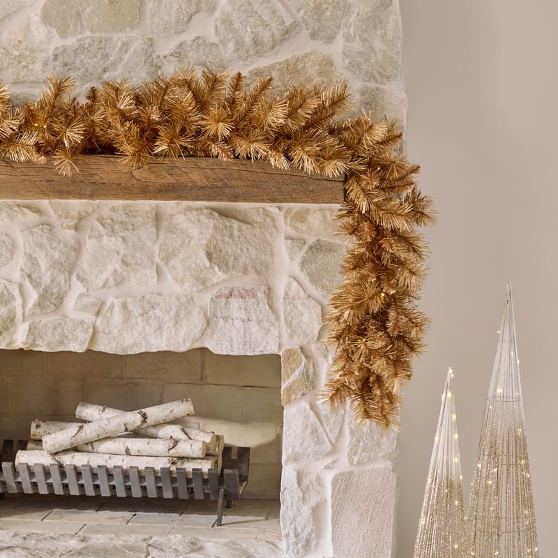 Gilded Pine Gold LED Garland