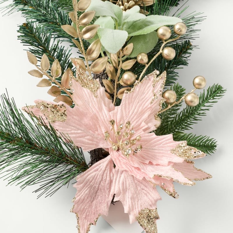 Poinsettia Christmas Pink & Multi Garland
