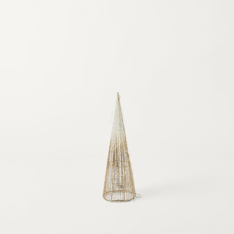 Sparkling Ombre Gold & Silver LED Cone Tree