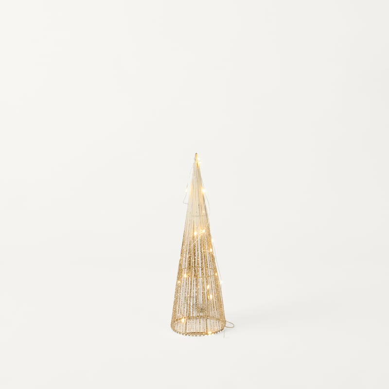 Sparkling Ombre Gold & Silver LED Cone Tree