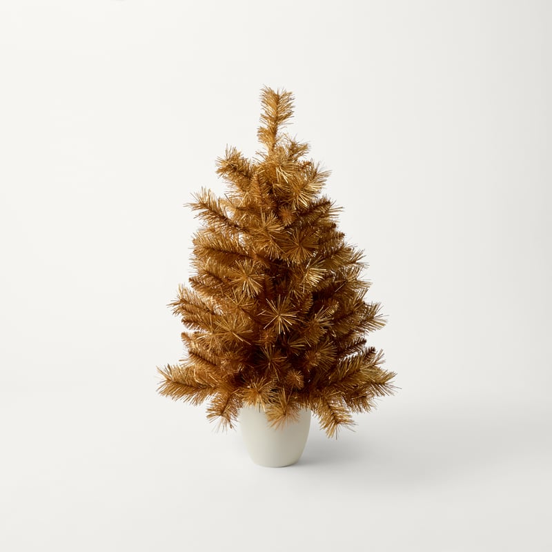 Potted Gilded Pine Gold Christmas Tree