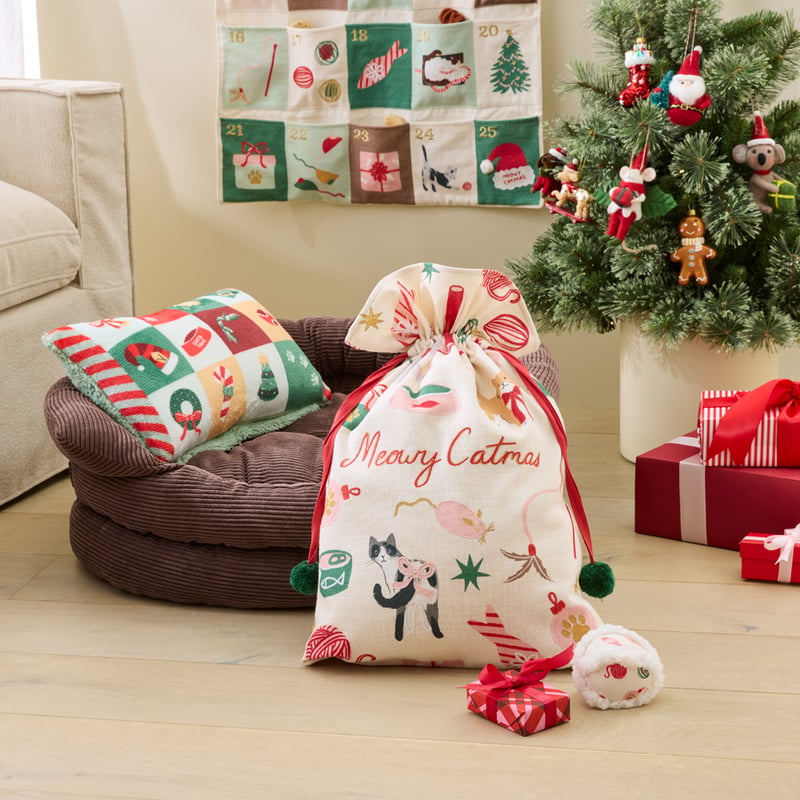 Meowy Catmas Multi Red Sack