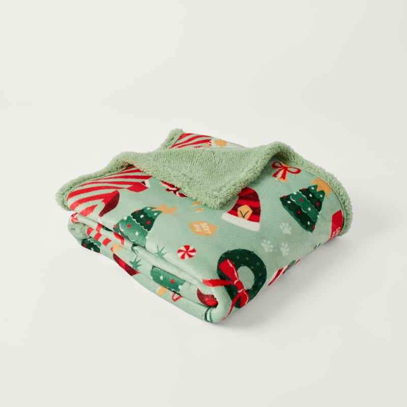 Santa Paws Green Pet Blanket