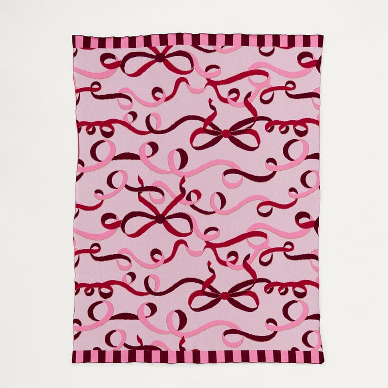 Bow & Bright Pink Throw