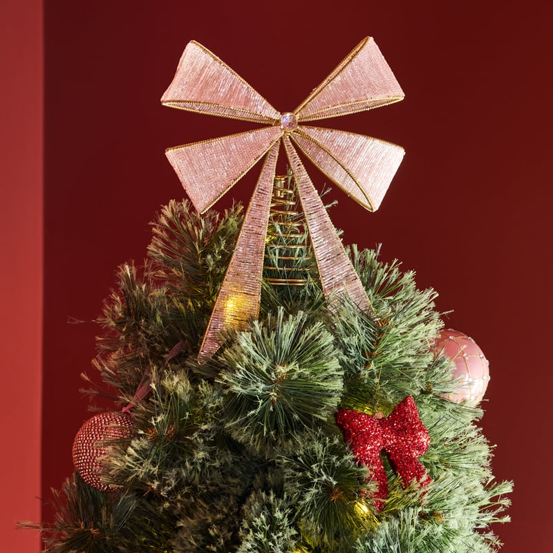 Bow & Bright Pink Double Bow Tree Topper