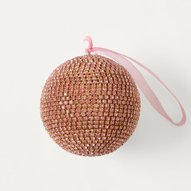 Bow & Bright Pink Crystal Bauble