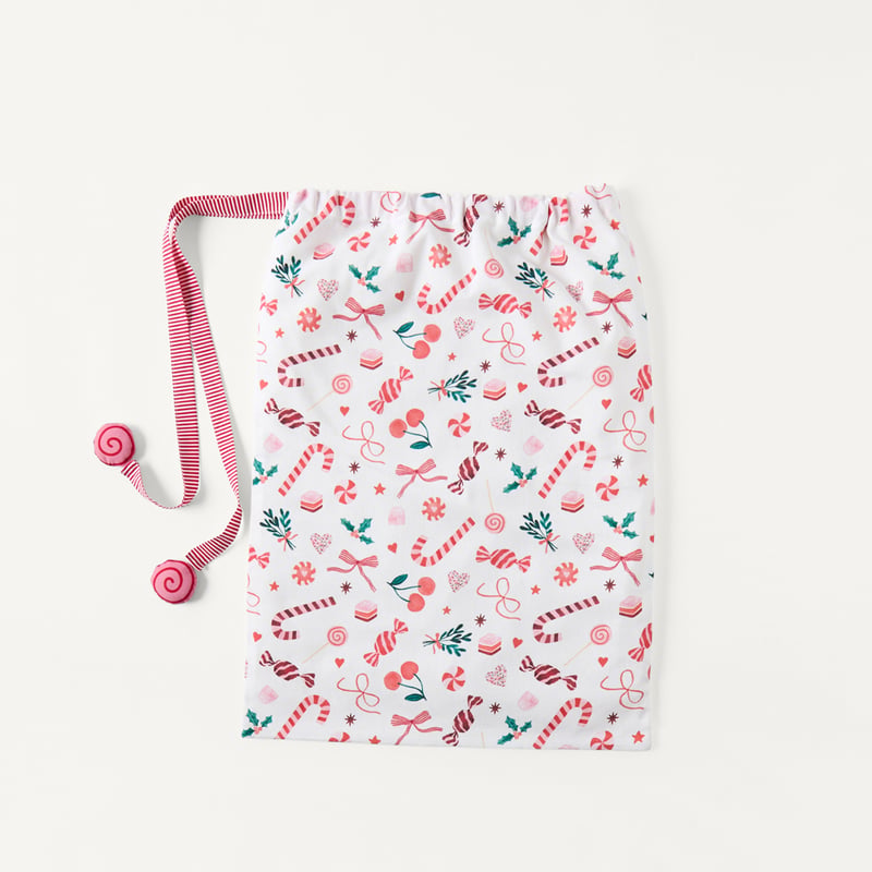 Sugar & Spice Christmas White Santa Sack