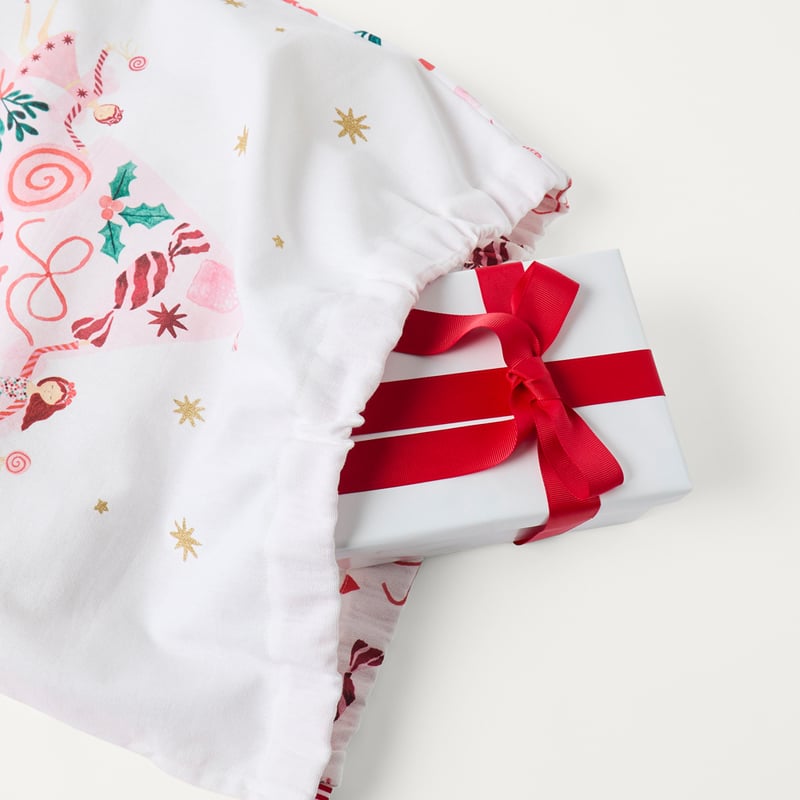 Sugar & Spice Christmas White Santa Sack