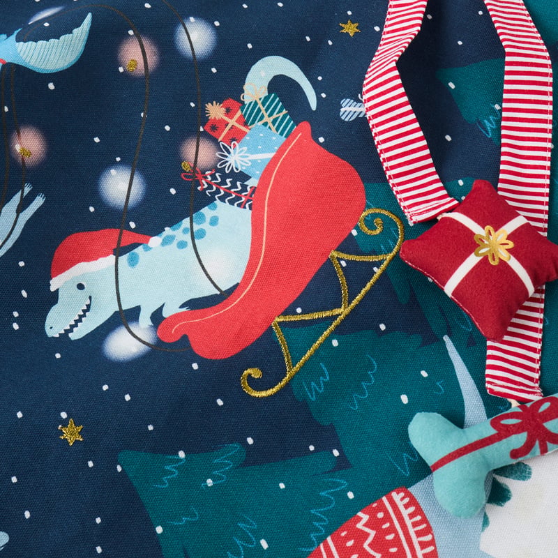 Santa-saurus Christmas Navy Santa Sack