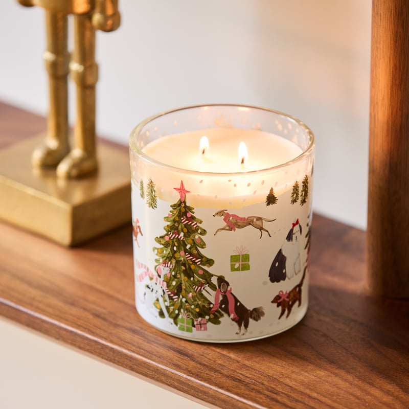Christmas Dogs Christmas Tree Clear Candle 400g