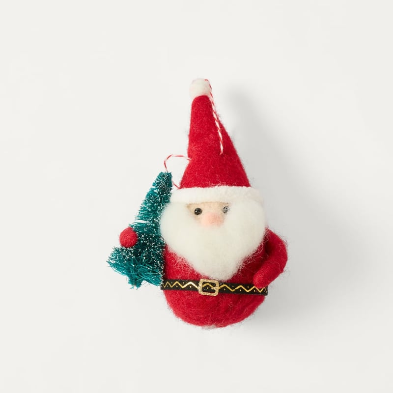 Christmas Village Santa Multi Felt Decoration