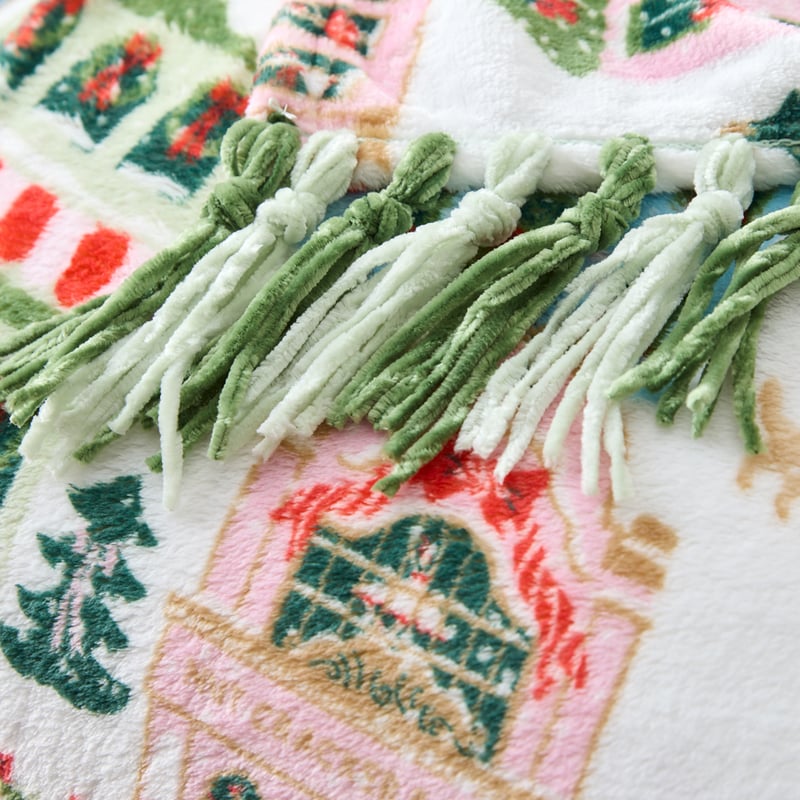 Christmas Village Green Fleece Blanket