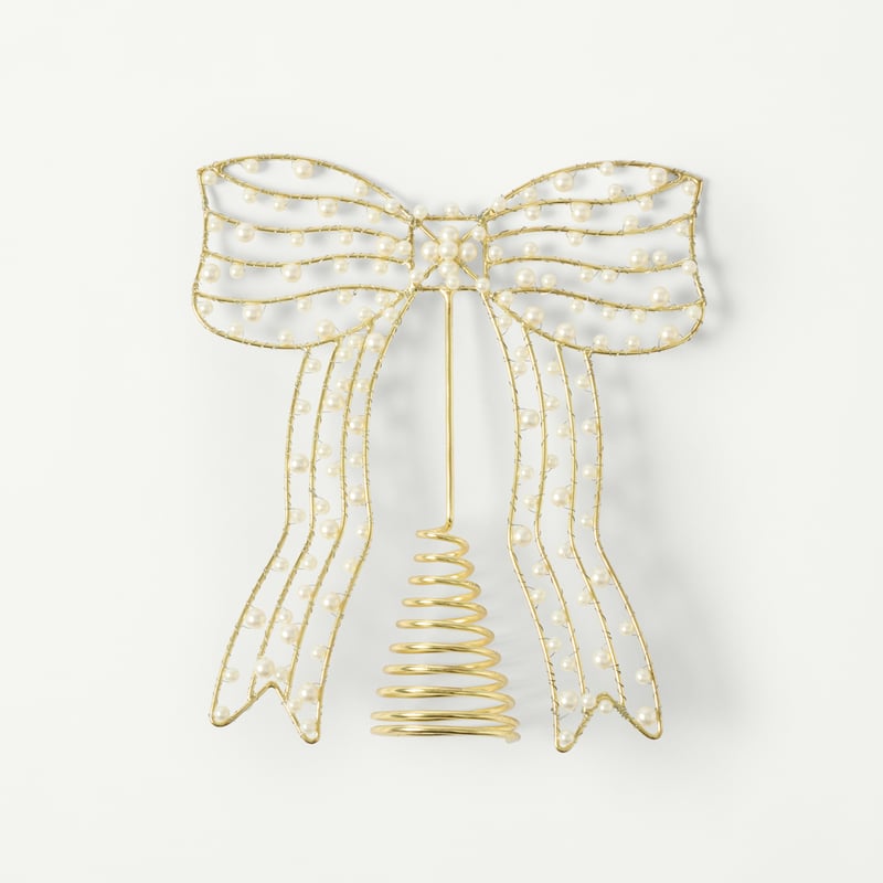 Luxe Bow Gold & Pearl Tree Topper