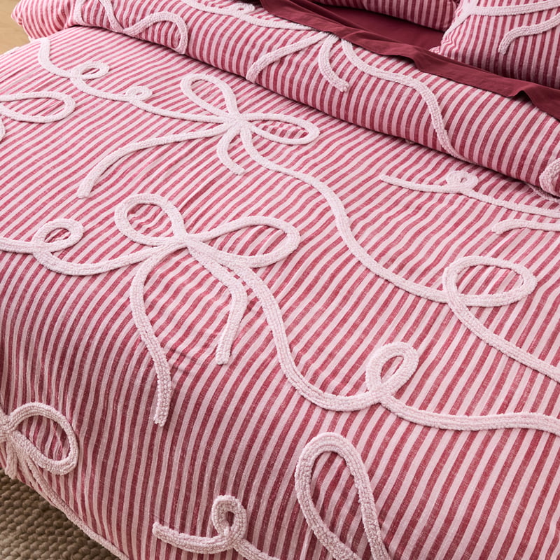 Clara Raspberry Tufted Quilt Cover Set + Separates
