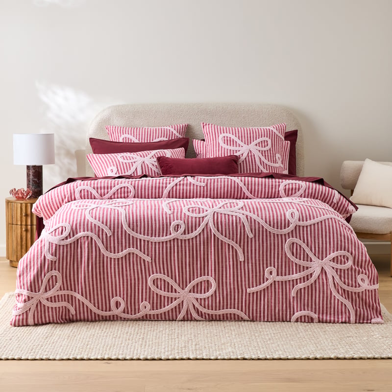 Clara Raspberry Tufted Quilt Cover Set + Separates