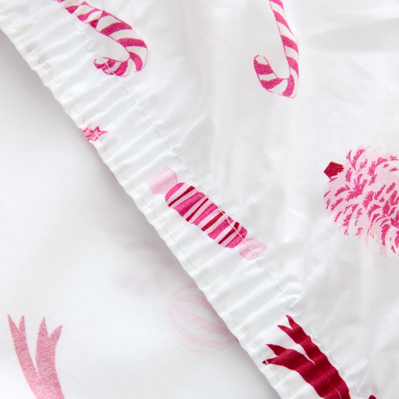 Sweet Christmas Pink Fitted Sheet Set